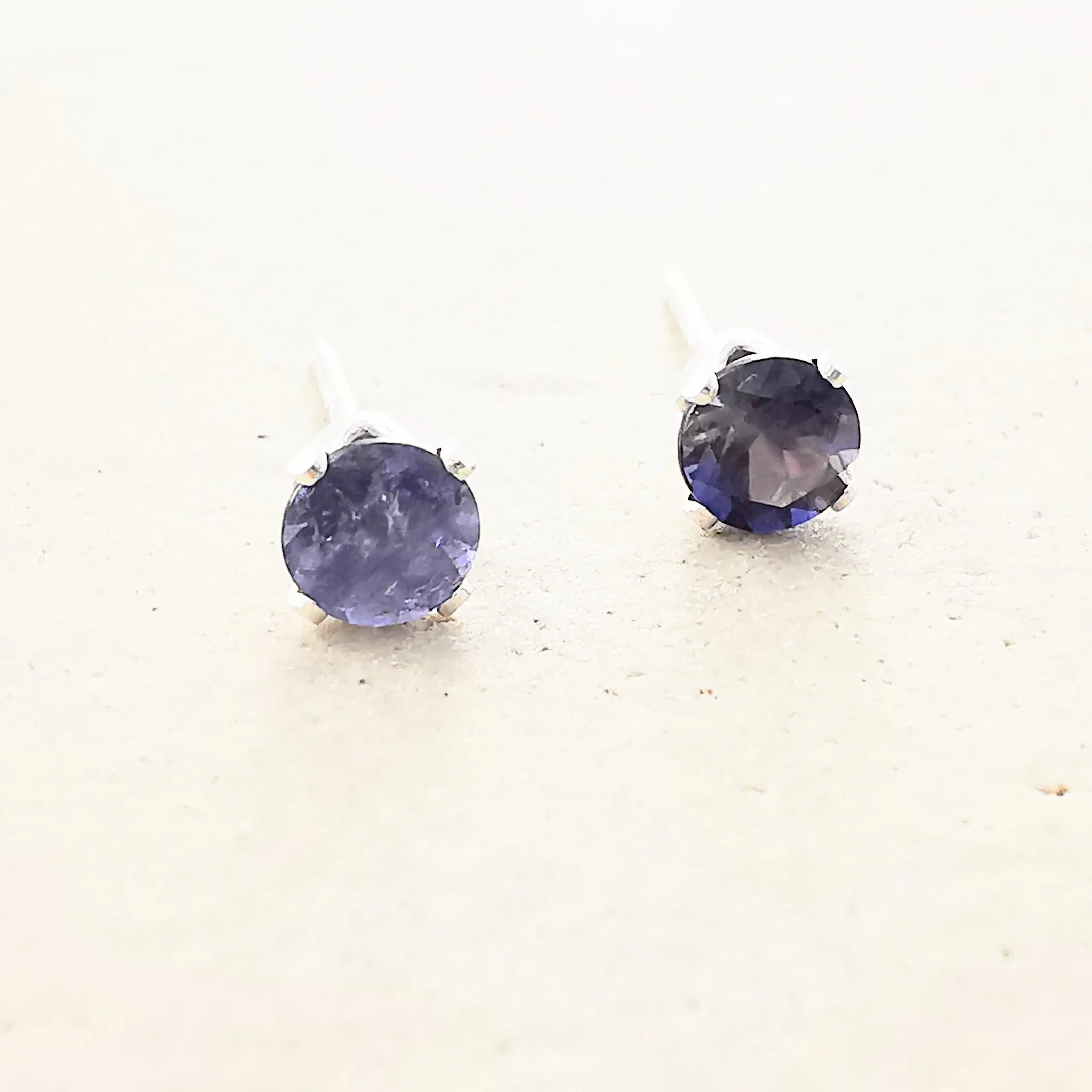 Sterling Silver Iolite Stud Earrings
