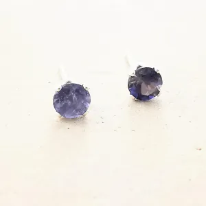 Sterling Silver Iolite Stud Earrings