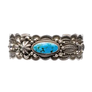 Sterling Silver Kingman Turquoise Cuff | Happy Piasso