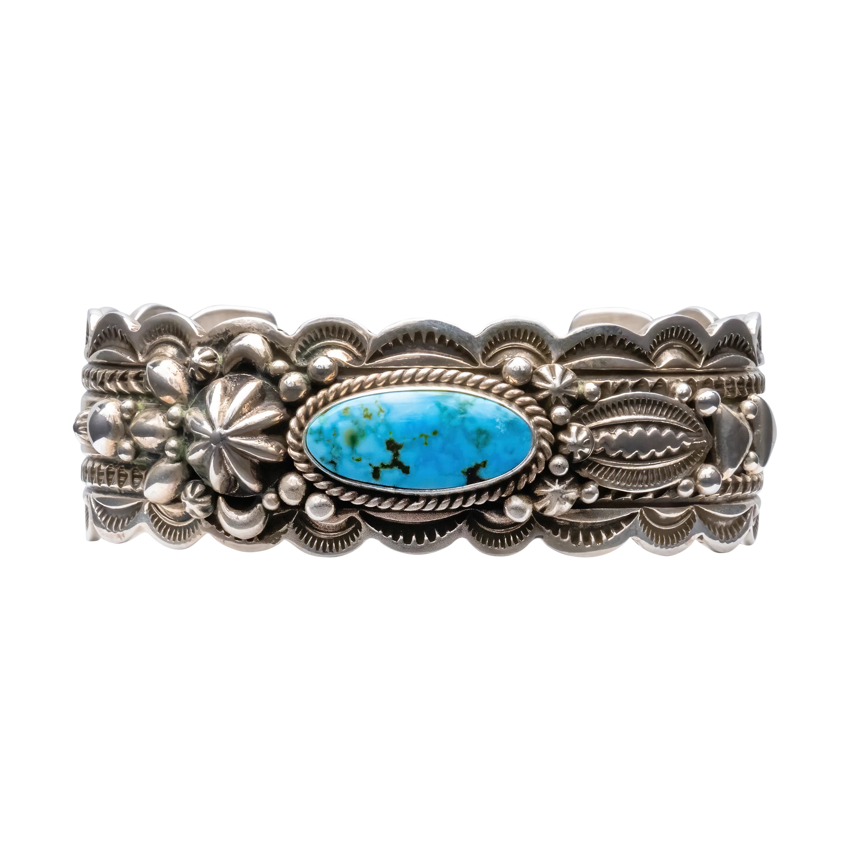 Sterling Silver Kingman Turquoise Cuff | Happy Piasso