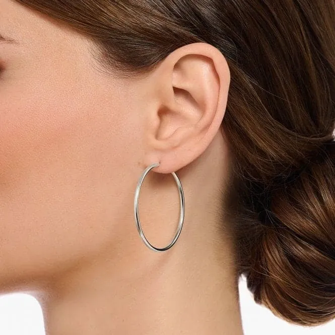Sterling Silver Medium Hoop Earrings CR728-001-21