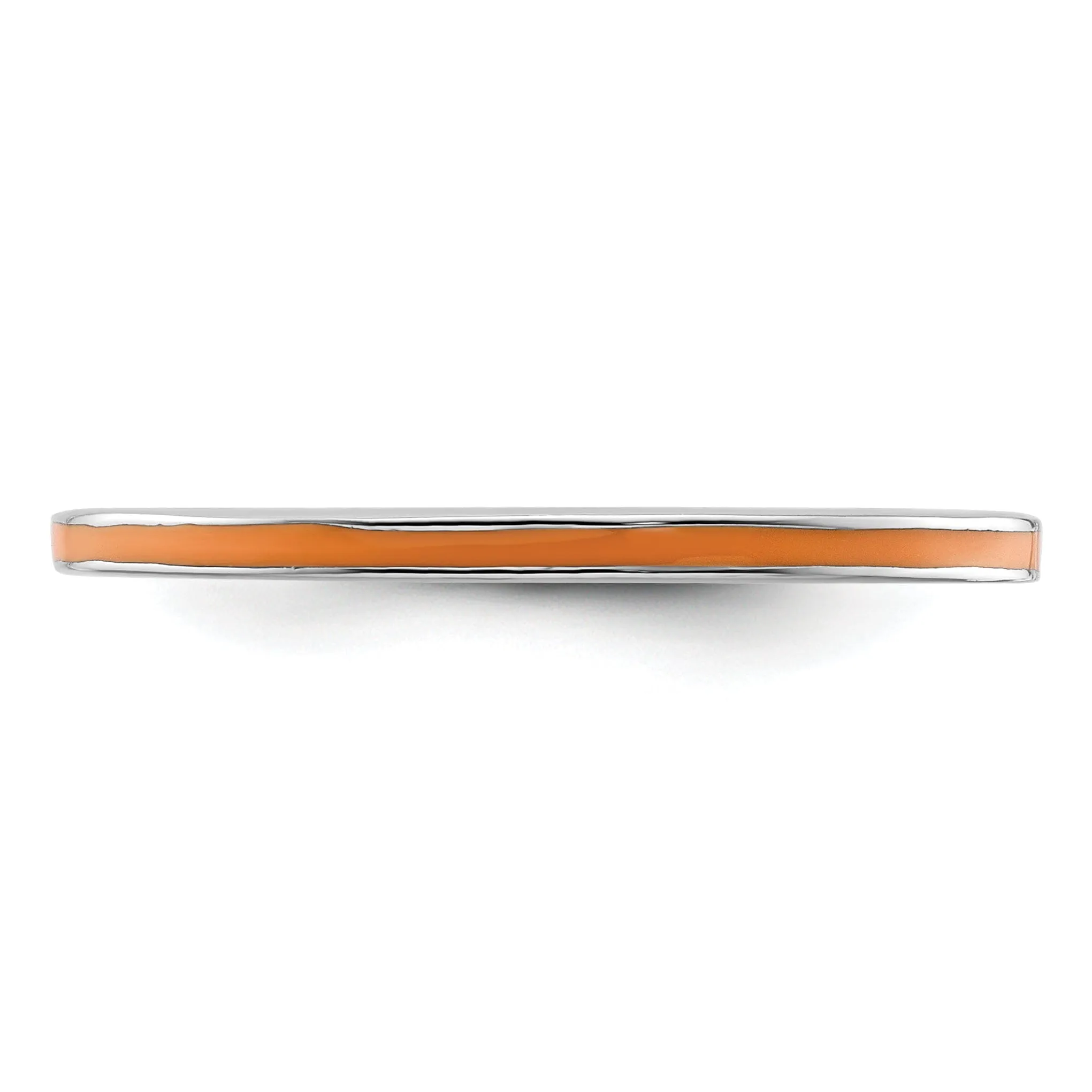 Sterling Silver Orange Enameled 1.5MM Ring