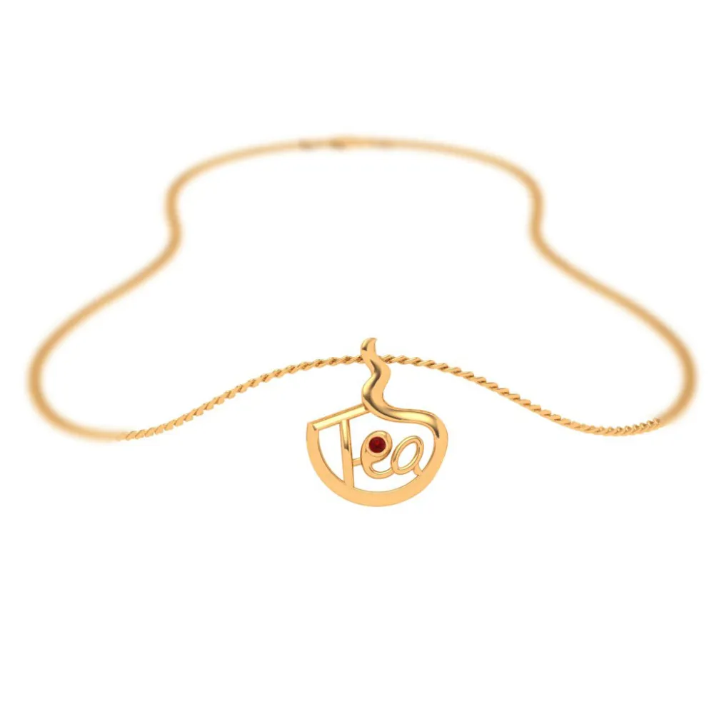 Tea Lover Gold Pendant