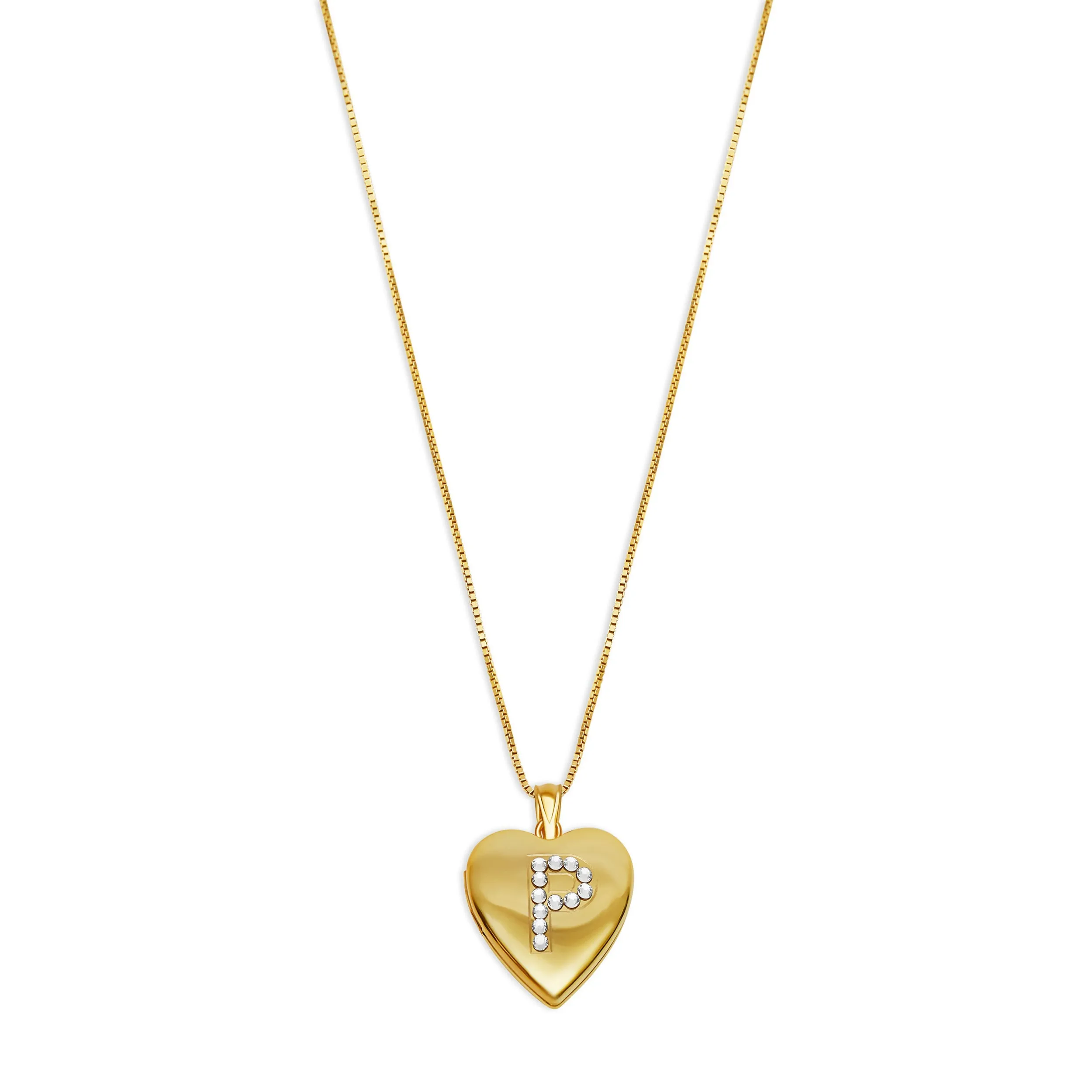 THE PAVE' INITIAL PHOTO LOCKET NECKLACE