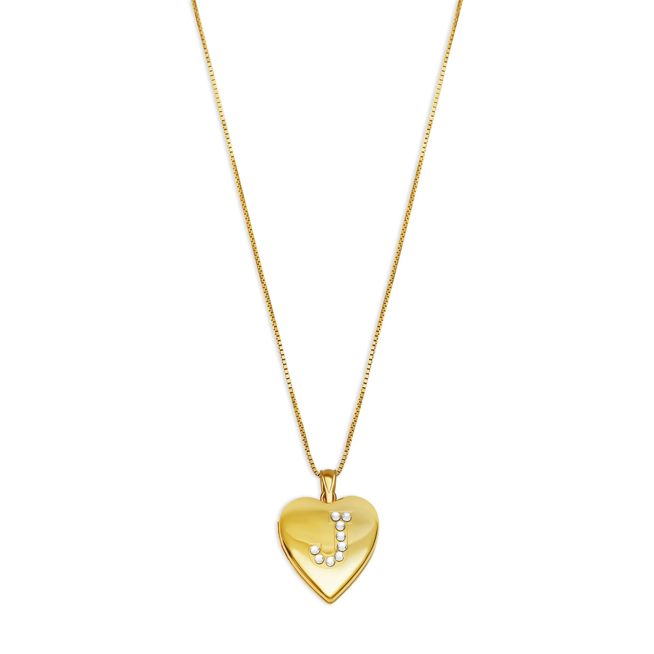 THE PAVE' INITIAL PHOTO LOCKET NECKLACE