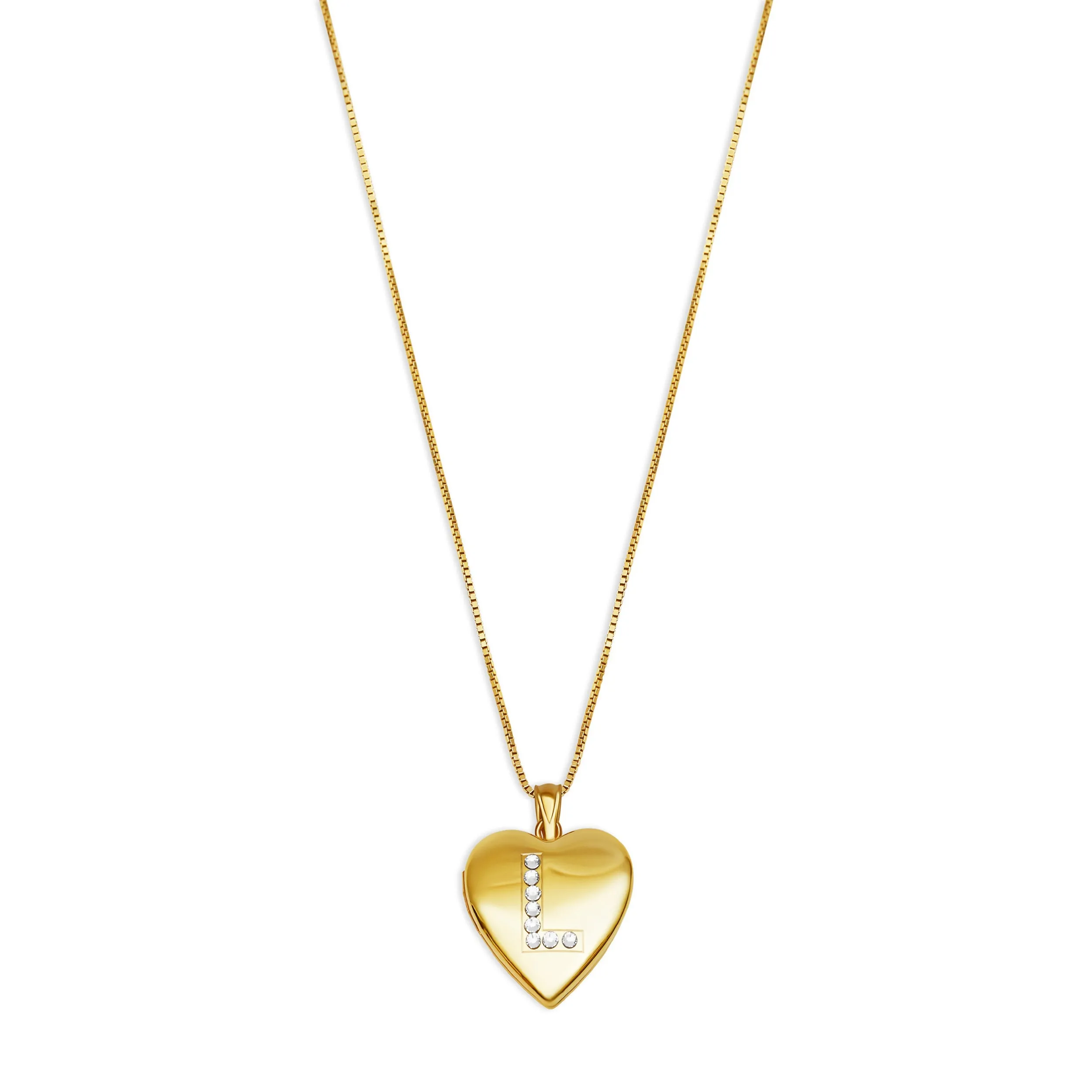 THE PAVE' INITIAL PHOTO LOCKET NECKLACE