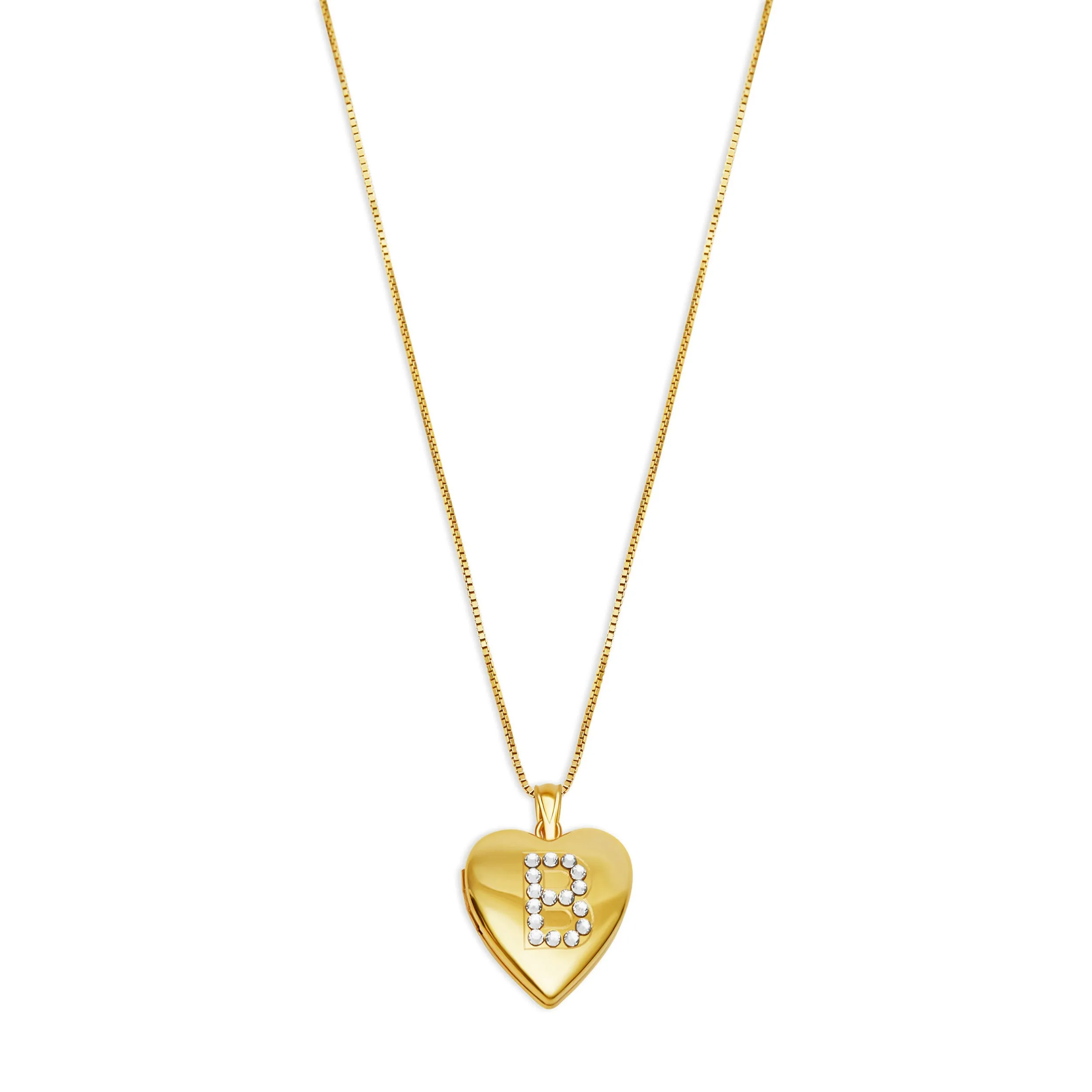 THE PAVE' INITIAL PHOTO LOCKET NECKLACE