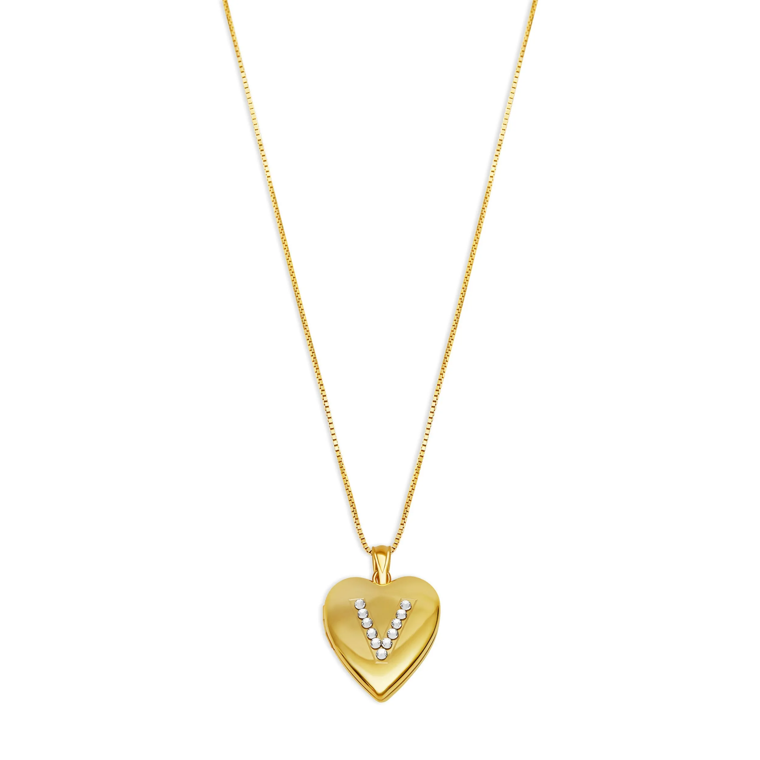 THE PAVE' INITIAL PHOTO LOCKET NECKLACE