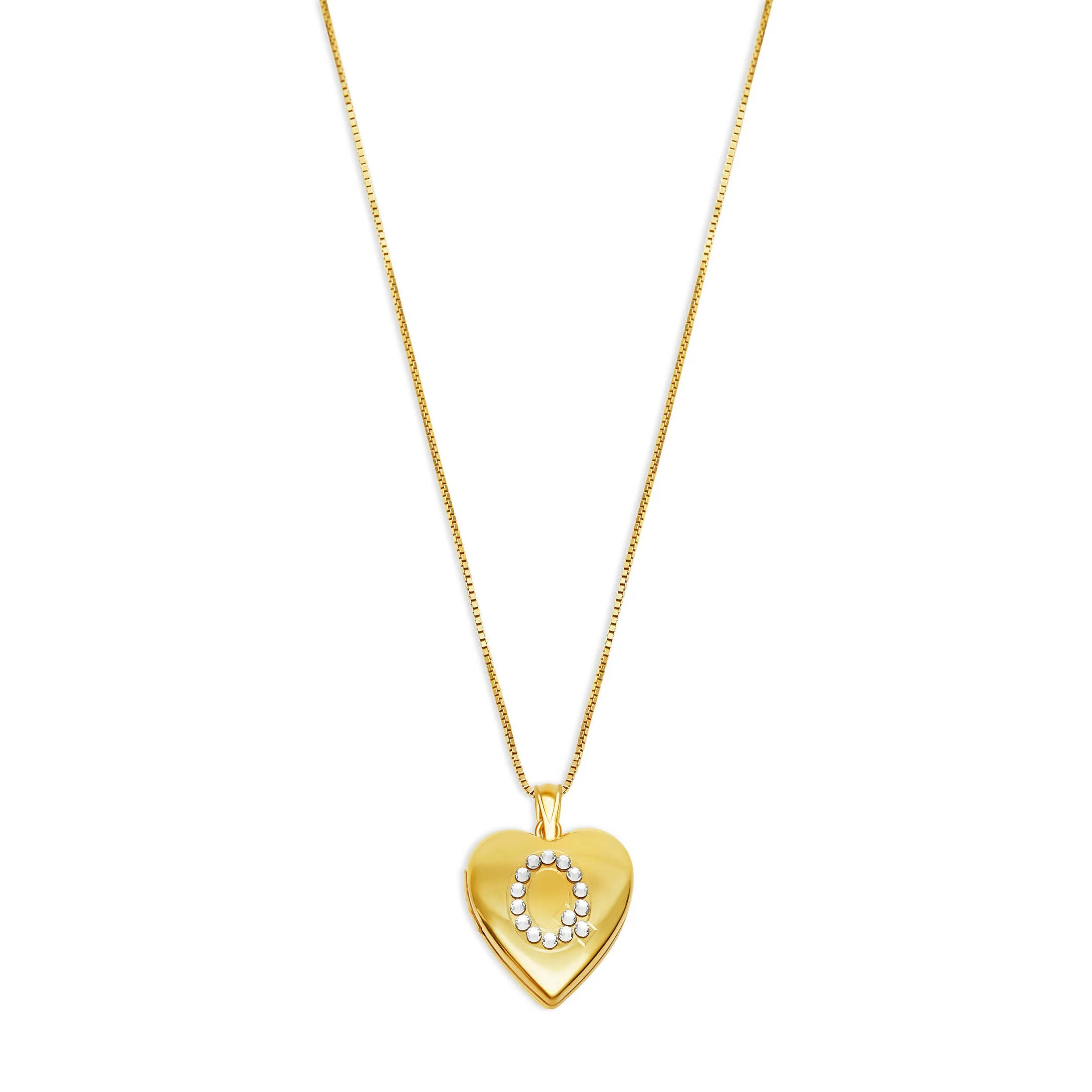 THE PAVE' INITIAL PHOTO LOCKET NECKLACE