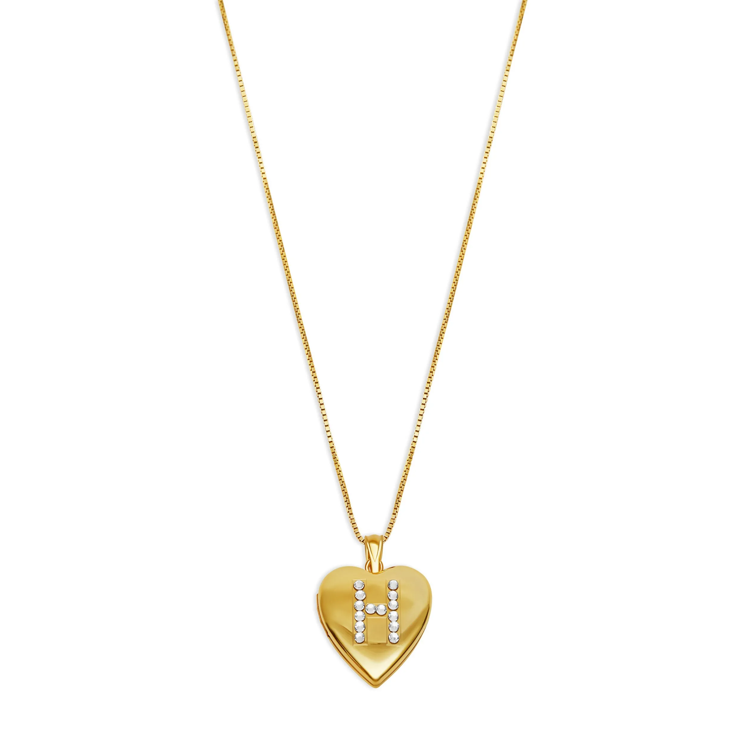 THE PAVE' INITIAL PHOTO LOCKET NECKLACE