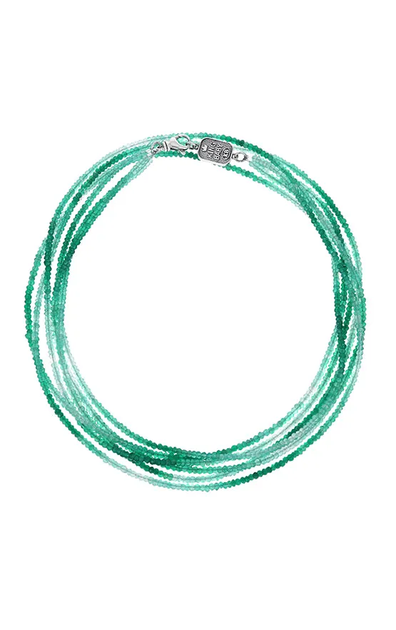 Three Strand Green Onyx Necklace