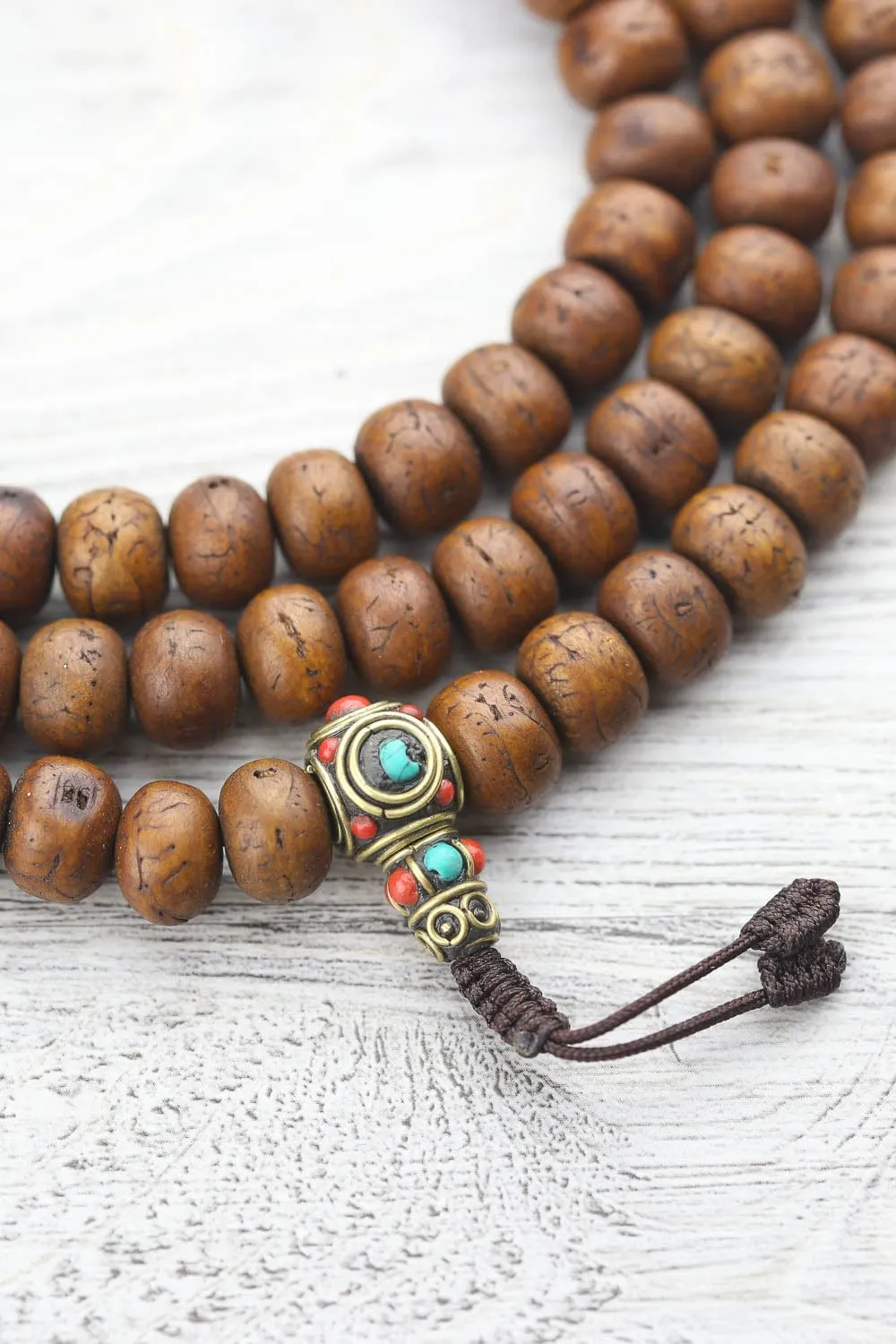 Traditional Tibetan Bodhi Vintage Bead Mala & Bracelet Set