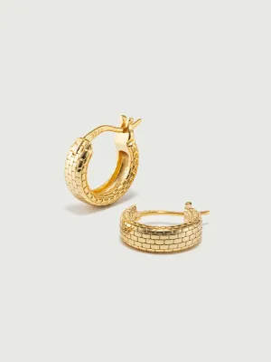 Treaded Edge Hoop Earrings