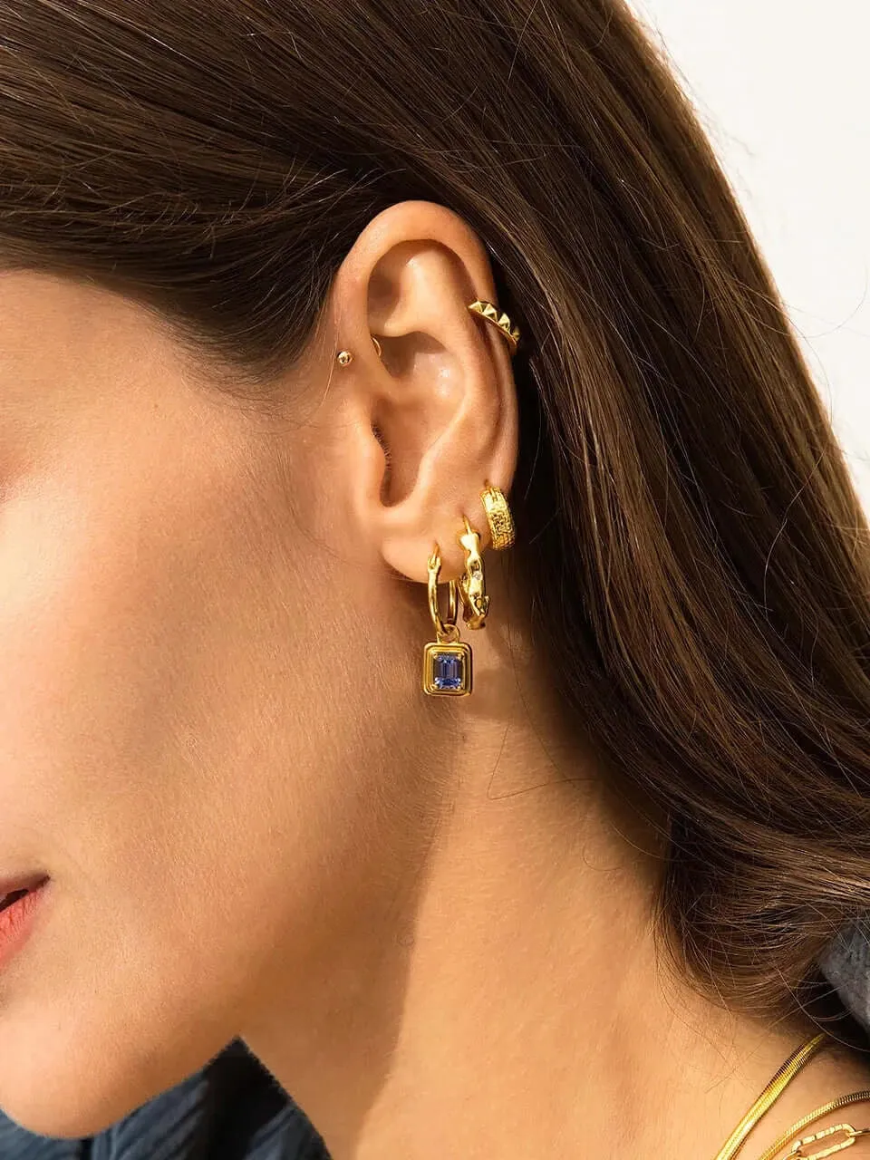 Treaded Edge Hoop Earrings