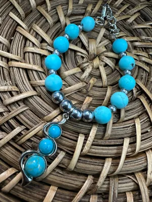 Turquoise swirls bracelet