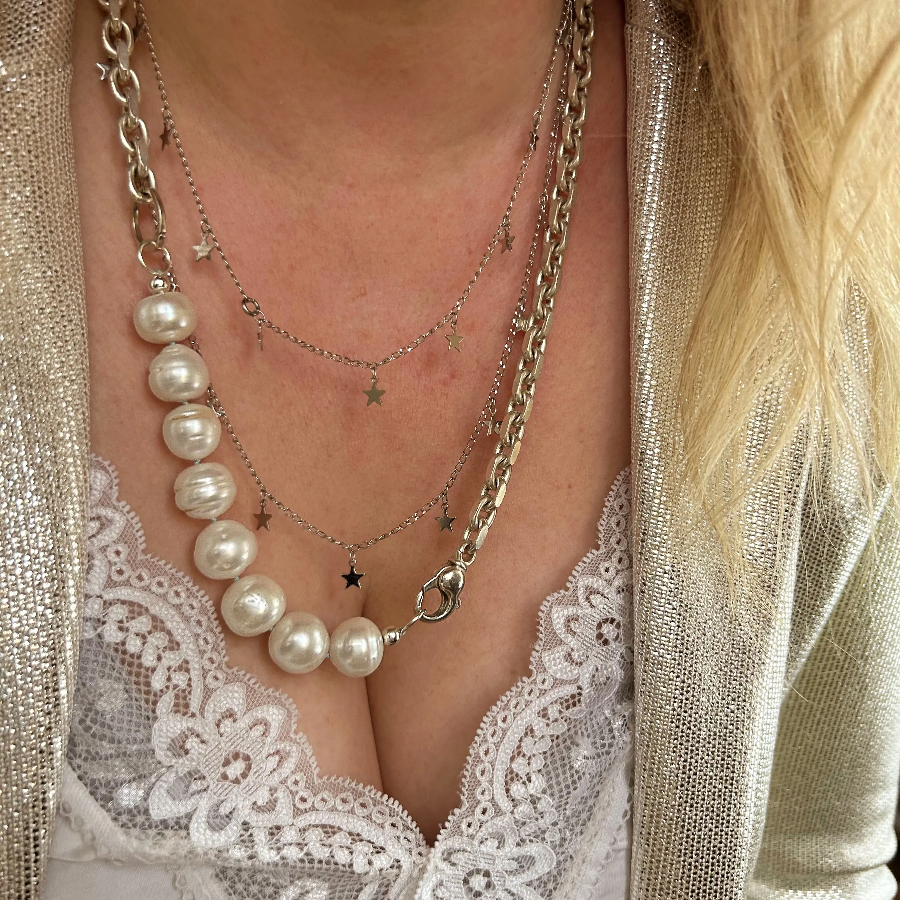 Vintage Silver & Pearls Necklace