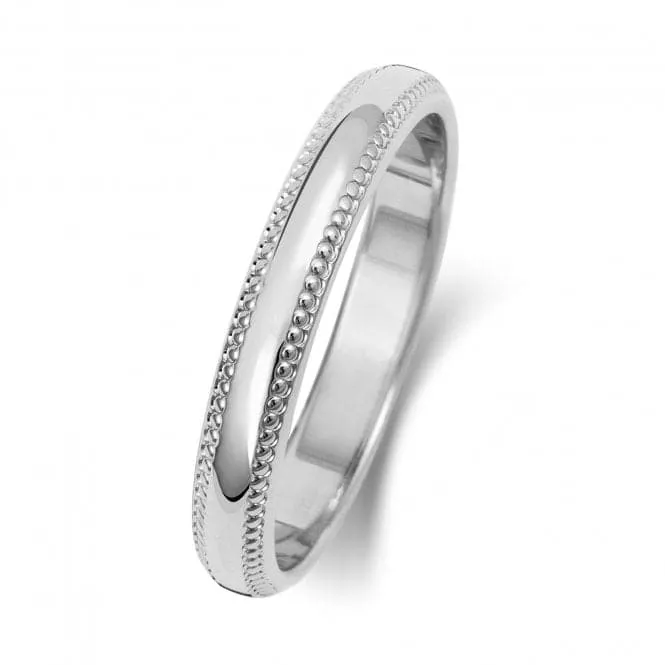 Wedding Band 18K D Shape Millgrain 3 mm-1.15 Wedding  Ring WQ183WL