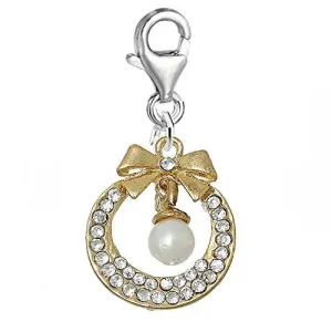 Wedding Bowknot Clip on Pendant Charm for Bracelet or Necklace