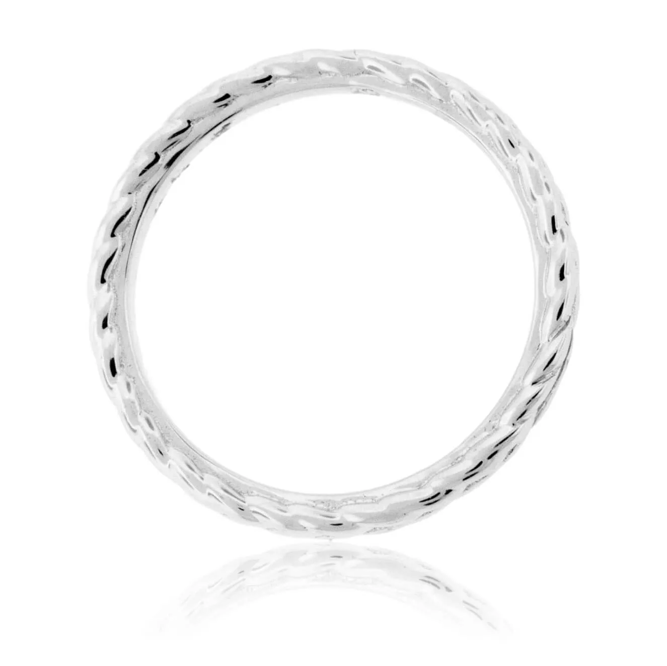 White Gold Textured Style Band
