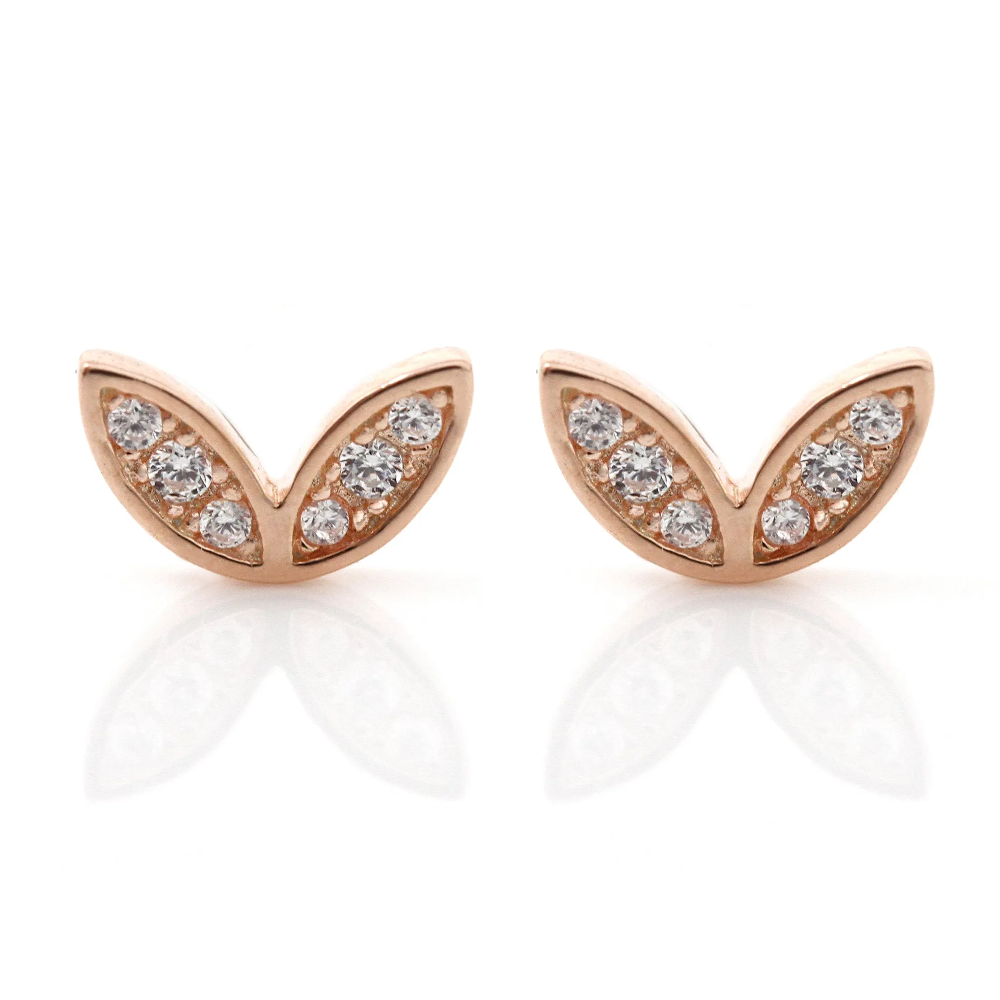 Winged Diamond Earrings - 18ct Rose Gold