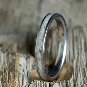 Womens titanium and Antler ring