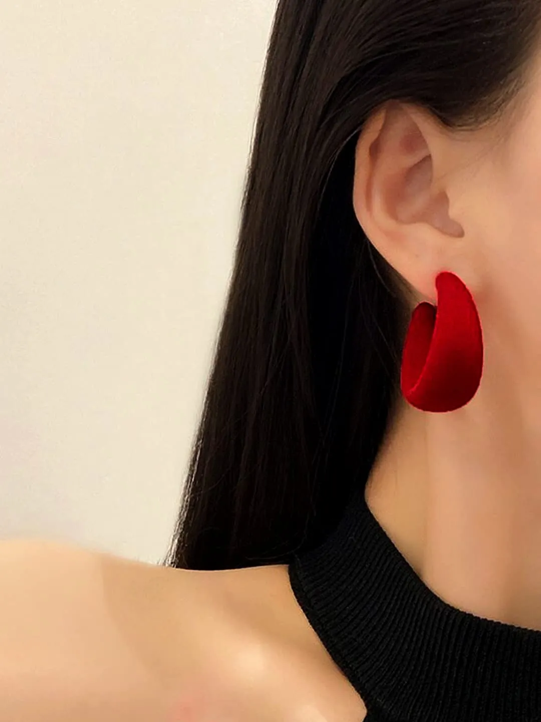 Yellow Chimes Earrings for Women and Girls Fashion Red Hoops Earrings | Lightweight Fabric Statement Style Hoop Earrings | Birthday Gift for girls and women Anniversary Gift for Wife