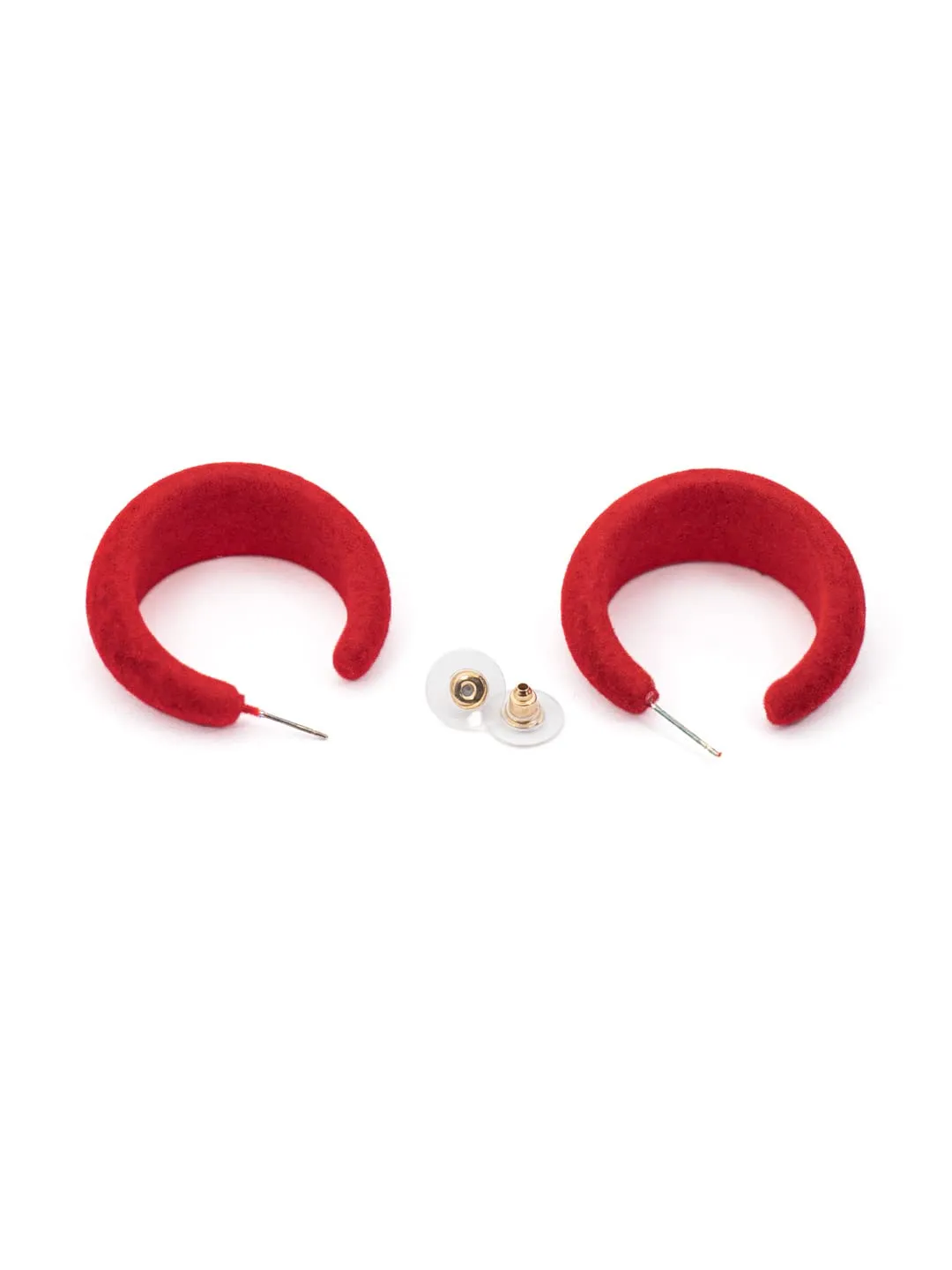 Yellow Chimes Earrings for Women and Girls Fashion Red Hoops Earrings | Lightweight Fabric Statement Style Hoop Earrings | Birthday Gift for girls and women Anniversary Gift for Wife