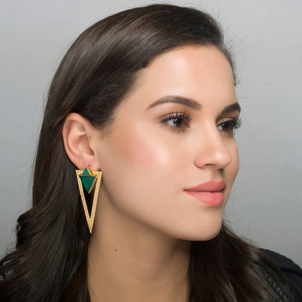 Zaha, Green Onyx Gold Vermeil