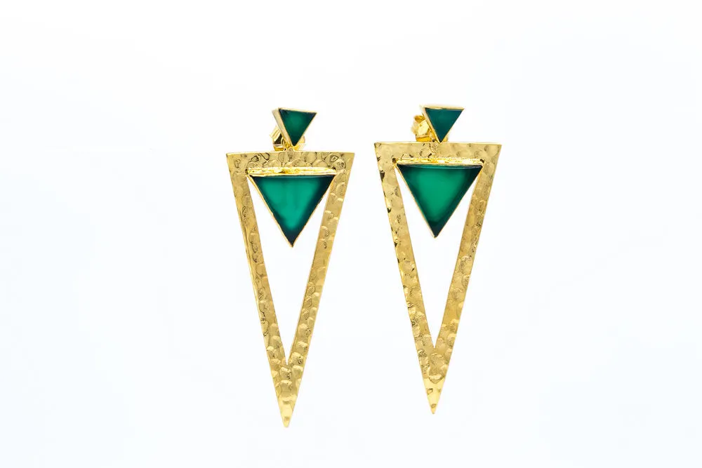 Zaha, Green Onyx Gold Vermeil